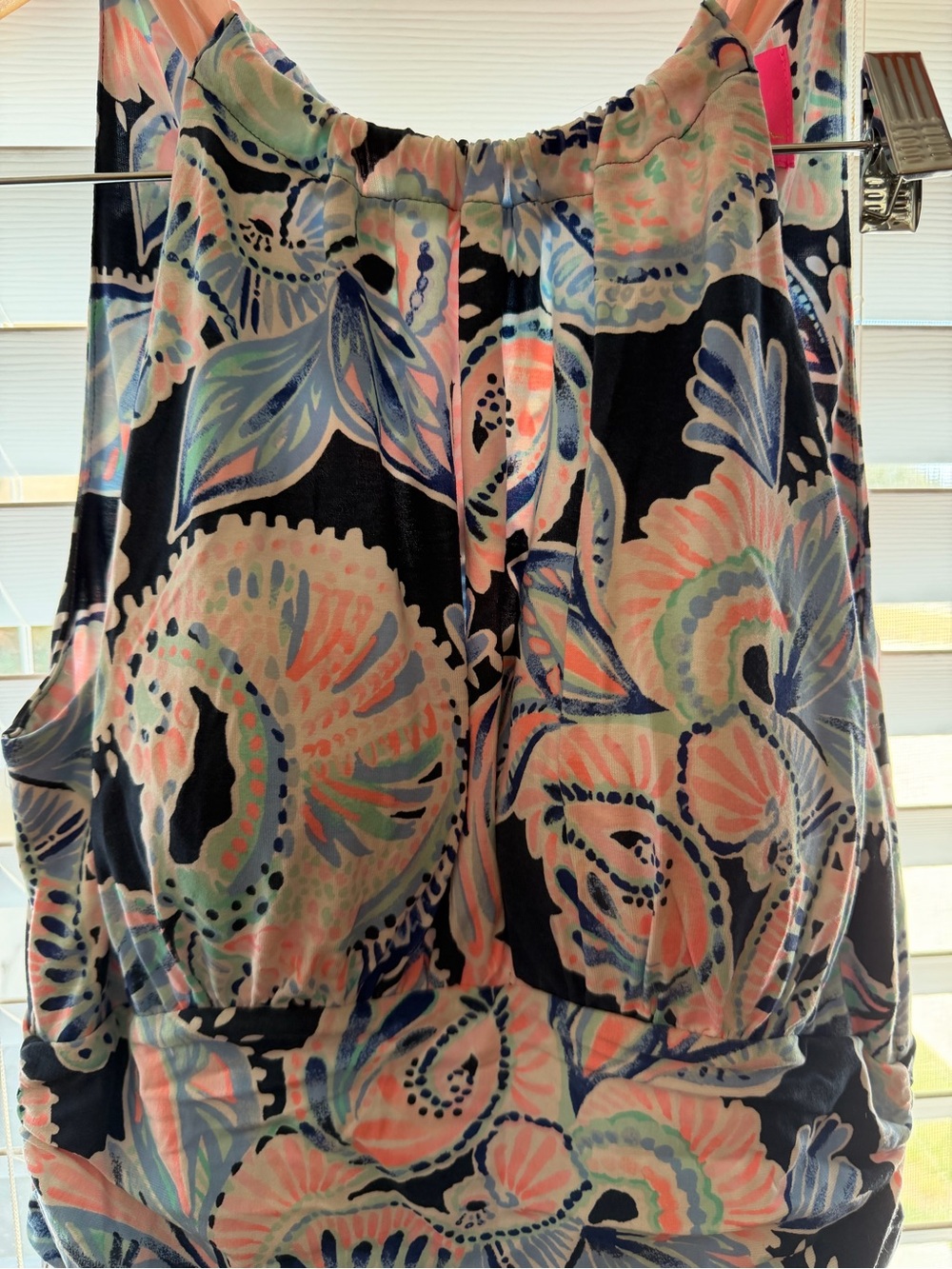 Lilly Pulitzer Halter Maxi Dress Navy Pink Floral Paisley Print Small - Picture 2 of 7